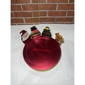 Christmas NOEL Decorative Stacking Drink Coasters Santa Tree Reindeer Metal #2